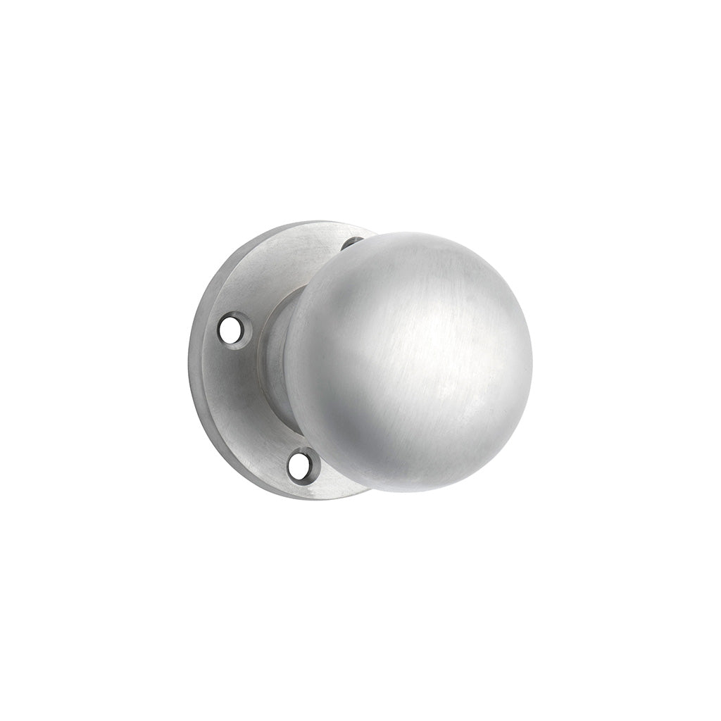 Retro Fit Mortice Knob - Round Rose Satin Chrome / Passage / Lever Set Only