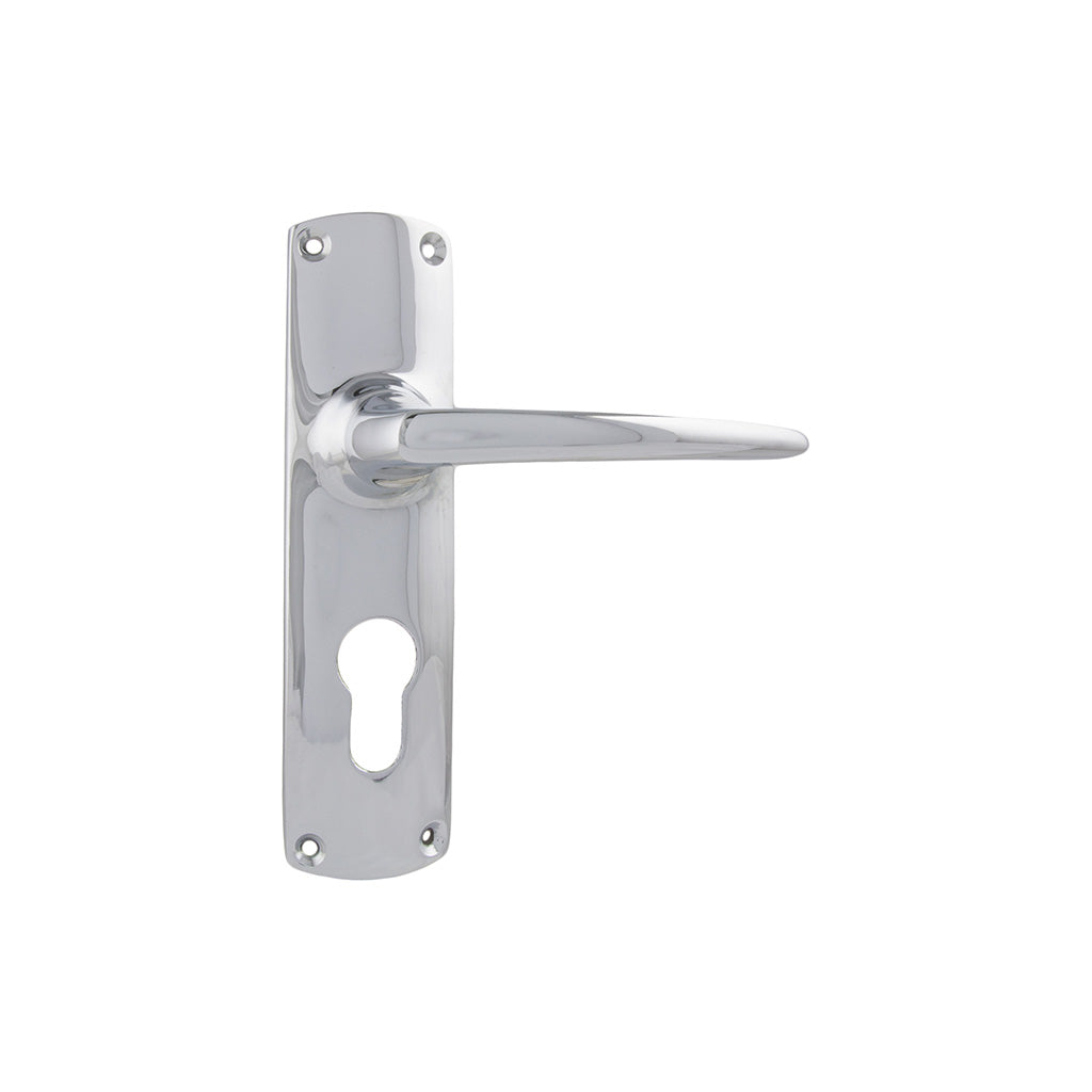 Retro Lever - Long Backplate Chrome Plated / Entrance / Lever Set Only
