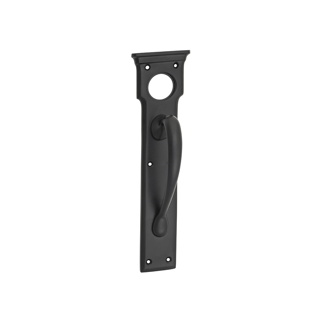 Victorian Cylinder Hole Pull Handle - H255xW70xP57mm Matt Black / 255mm