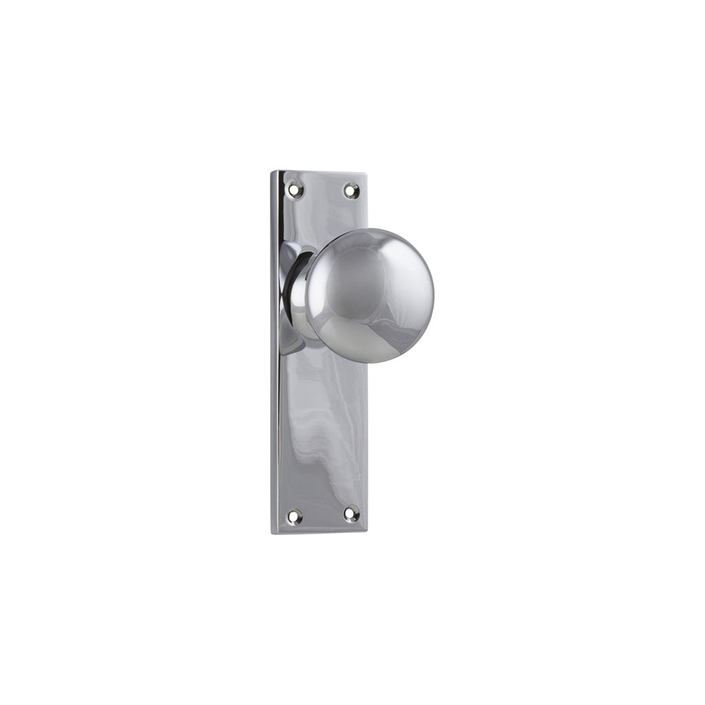 Victorian Knob - Long Backplate Chrome Plated / Passage / Lever Set Only