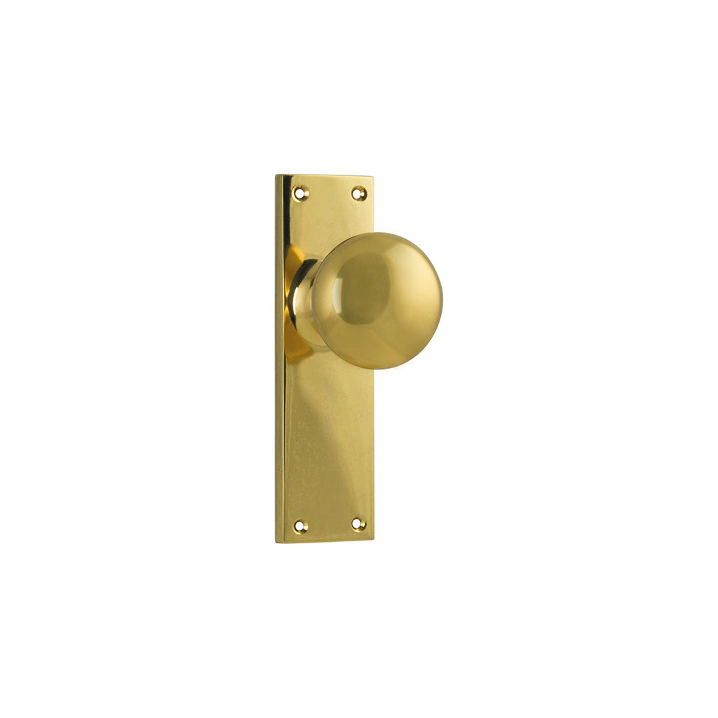 Victorian Knob - Long Backplate Polished Brass / Passage / Lever Set Only