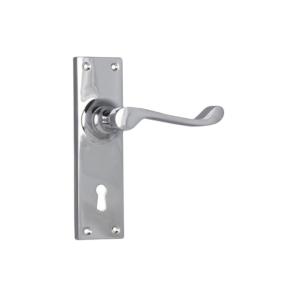 Victorian Lever - Long Backplate Chrome Plated / Lock (Skeleton Key) / Lever Set Only