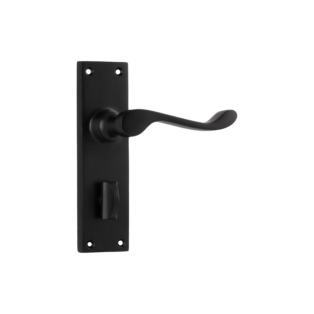 Victorian Lever - Long Backplate Matt Black / Privacy / Lever Set Only