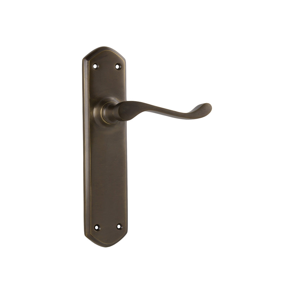 Windsor Lever - Long Backplate Antique Brass / Passage / Lever Set Only