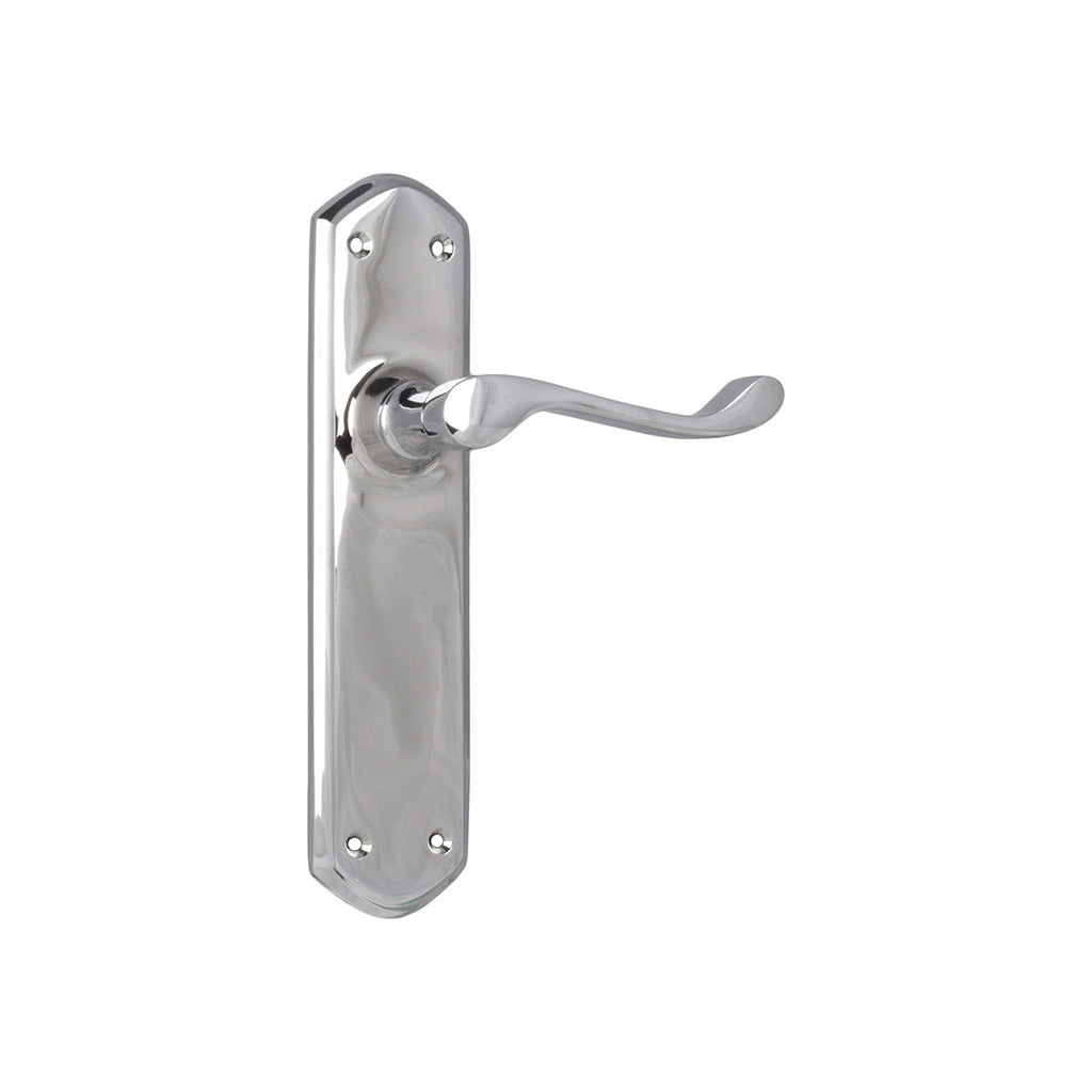 Windsor Lever - Long Backplate Chrome Plated / Passage / Lever Set Only