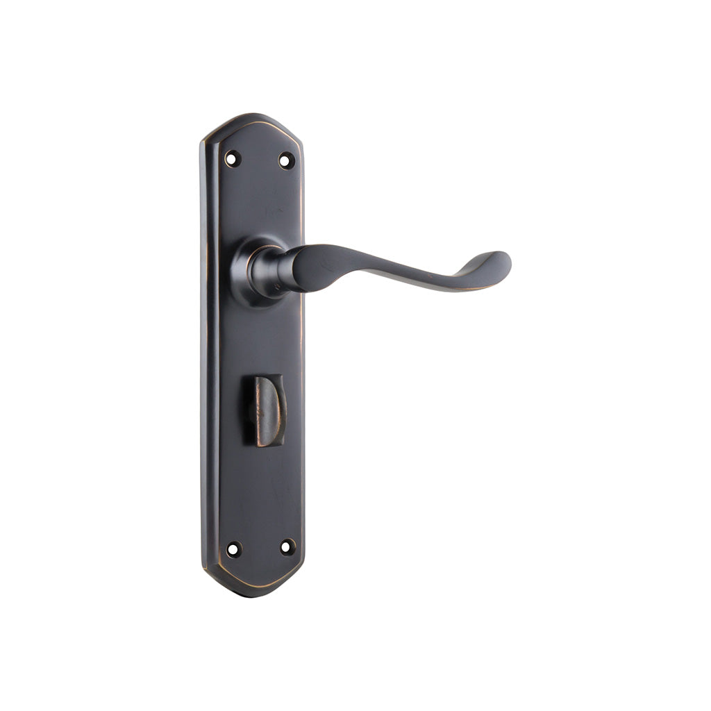 Windsor Lever - Long Backplate Antique Copper / Privacy / Lever Set Only