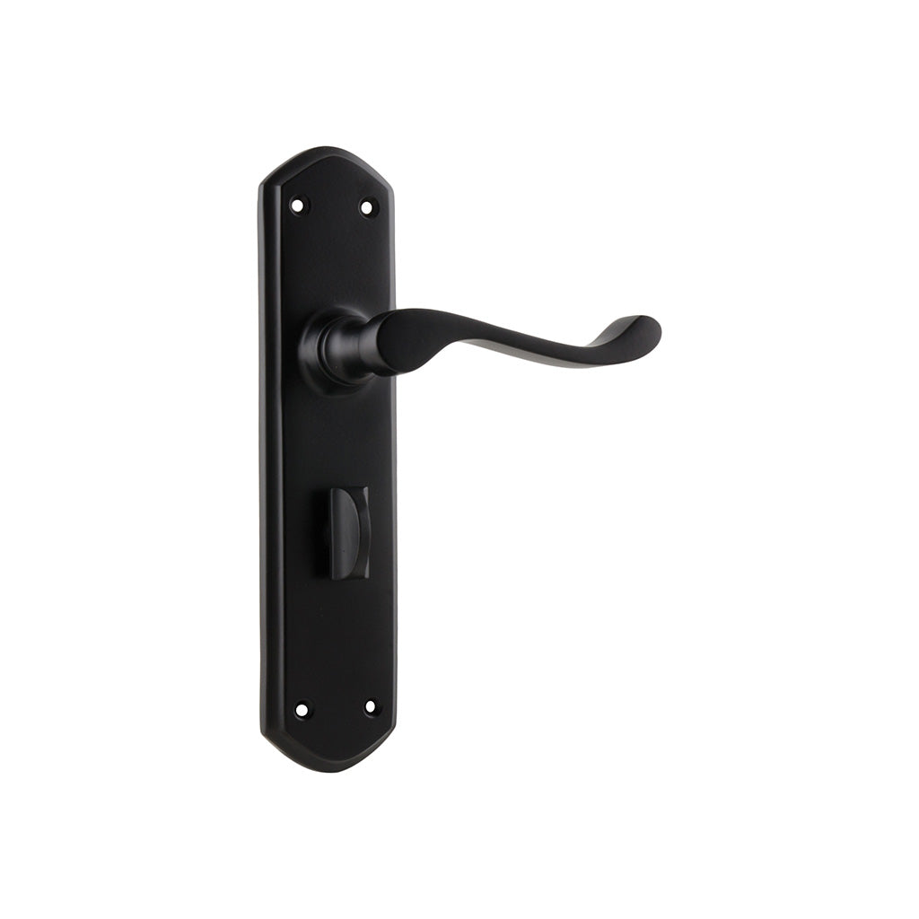 Windsor Lever - Long Backplate Matt Black / Privacy / Lever Set Only